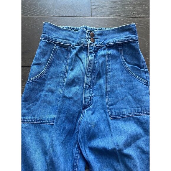 VTG Wrangler Women's 70s Light Wash Denim Bellbottom Flare Jeans Sz 23x32 - Picture 5 of 12